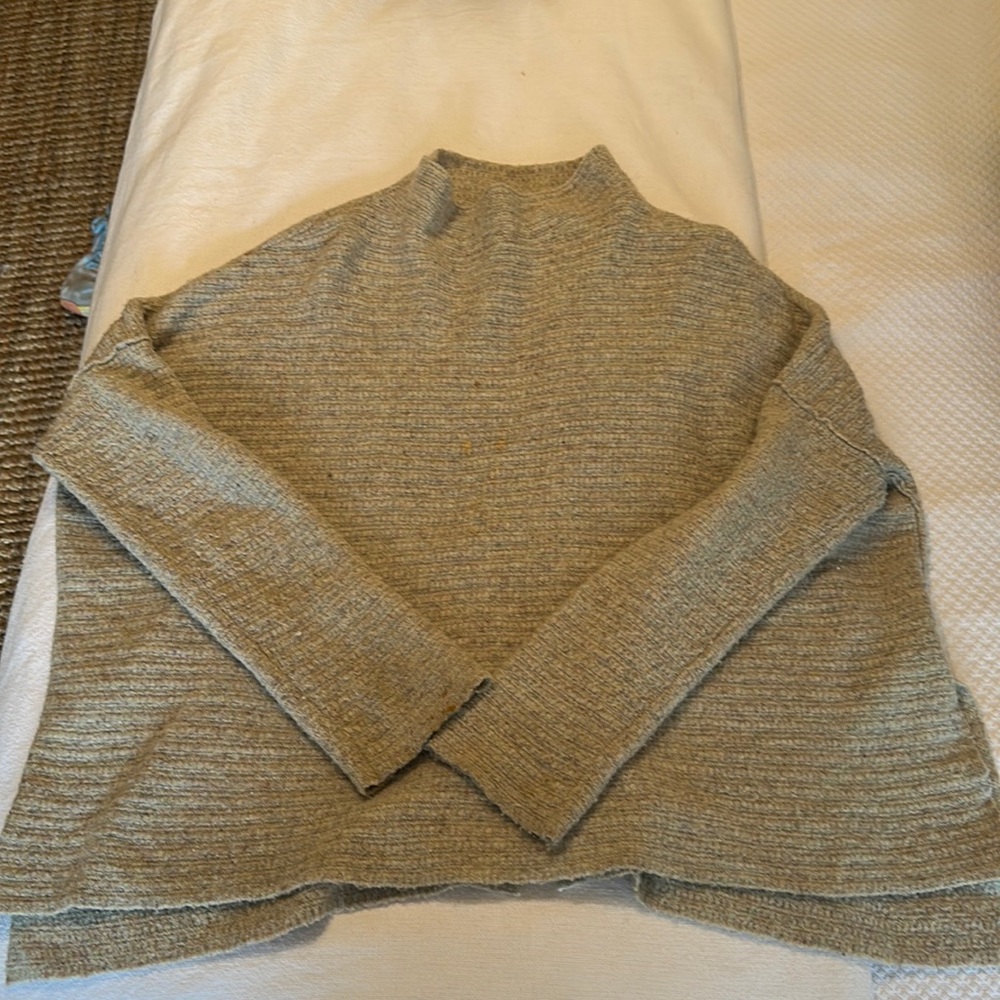 Free People Gray and Multi Color Sweater With Zipper size small